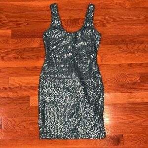 Sequin Sleeveless Dress - Silver